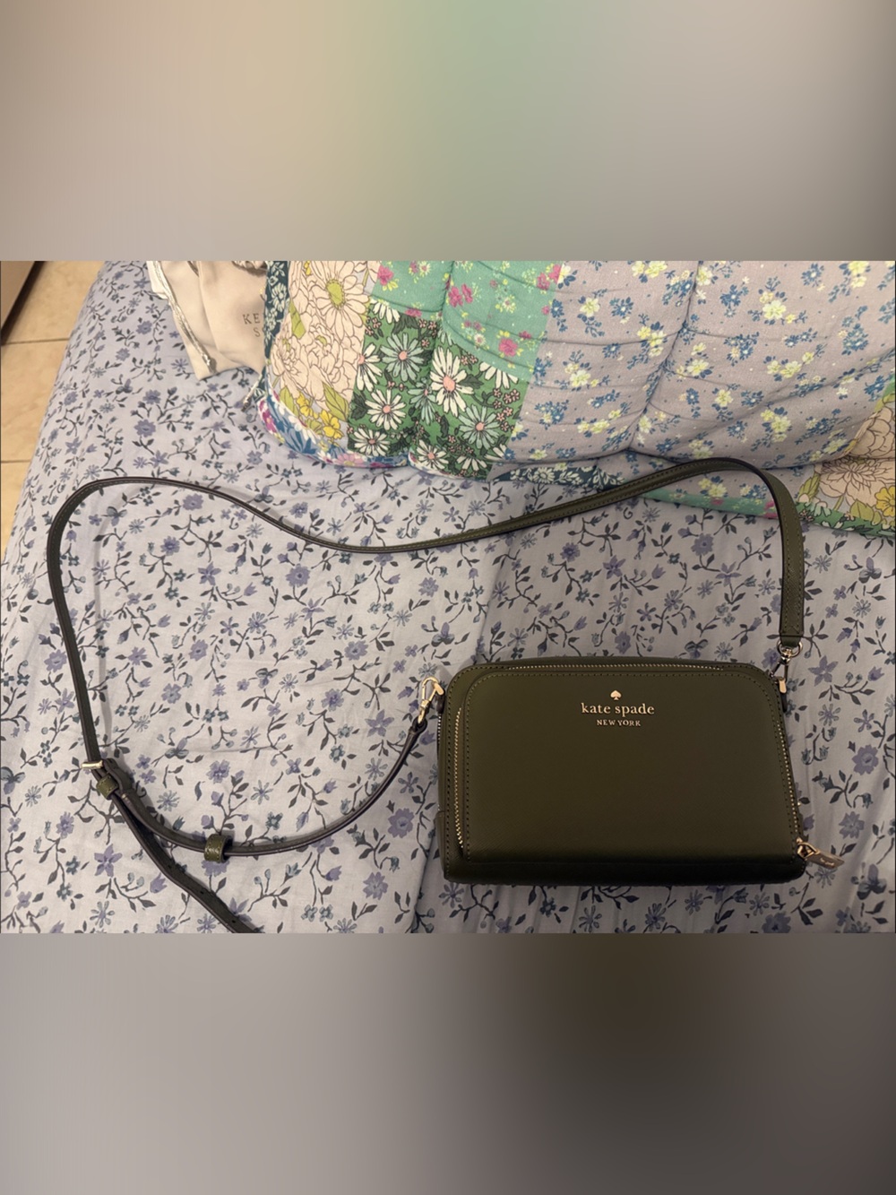 kate spade Staci Dual Zip Crossbody Bag- Color: Seaweed